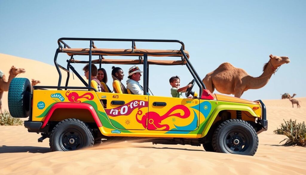 Kid-friendly safari transport Dubai