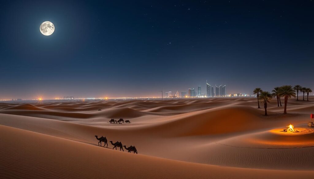 night desert safaris Dubai, evening tours Healthcare City, desert nightlife